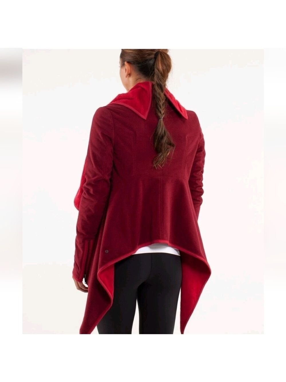 Lululemon Presence Of Mind Jacket Deepest Cranberry Size 6 Fleece Burgundy Red - Picture 4 of 13